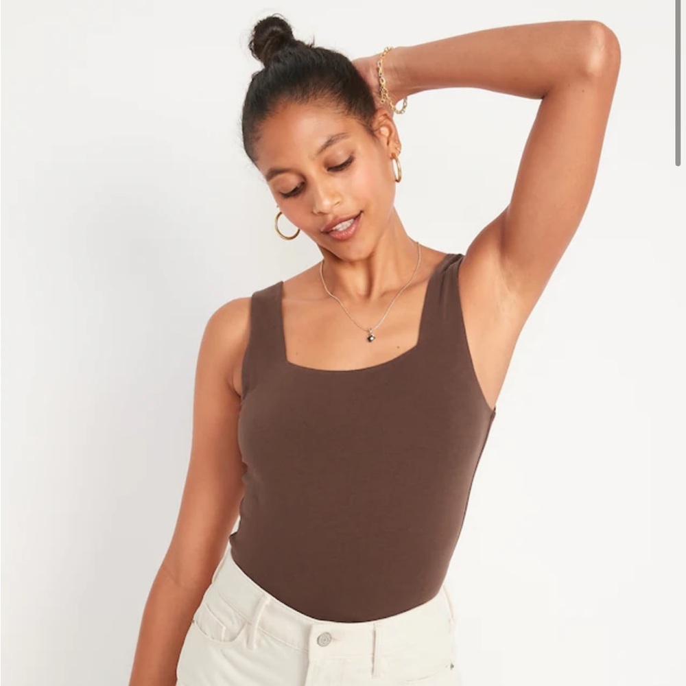 Old Navy Fitted Sleeveless Square-Neck Bodysuit